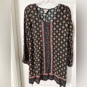 Mossimo Supply Co. Black and Brown Patterned Tunic